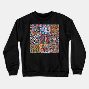 Portuguese abstract folk art collage Crewneck Sweatshirt
